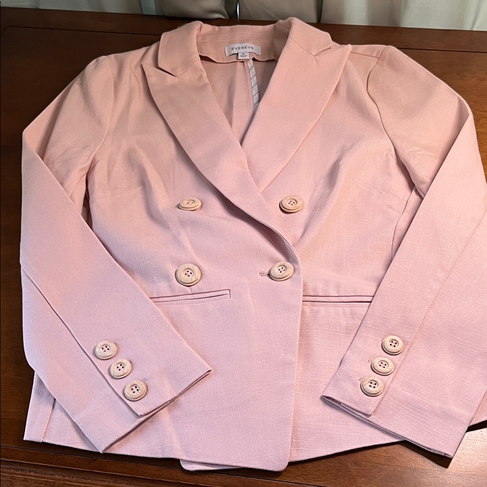 Evereve Light Blush Double-Breasted Blazer